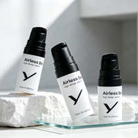 Bouteilles à pompe sans air en plastique personnalisables avec logo, vides, 5 ml, 10 ml, 15 ml, en PP, pour crème pour le visage, nettoyant, cosmétiques, lotions