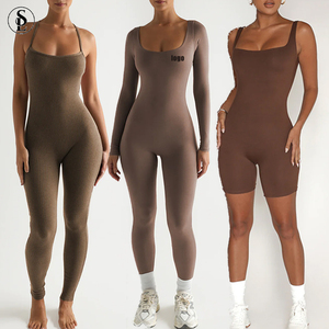 Logo personnalisé couleur <span class=keywords><strong>Sesy</strong></span> barboteuses femmes combinaison dos ouvert élégant une pièce combinaison d'entraînement combishorts body pour femmes 2023 - Product Image 3