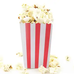 Theater Dessert Tables Wedding Favor Party Supplies Popcorn Boxes Holder Containers Cartons Paper Bag Stripe Box for Movie