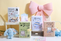 Carnet de notes avec couverture en éponge moelleuse, fermeture à bouton mignon, étanche en PVC, pages intérieures décoratives, journal intime pour filles, cadeau