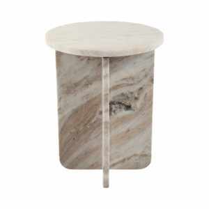 Table d'appoint en marbre avec base en dalles croisées pour la décoration du salon ou du bureau - Product Image 3