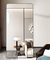 Miroir sur pied pleine longueur amincissant pour magasins de vêtements, dressing à domicile et miroir de diffusion en direct