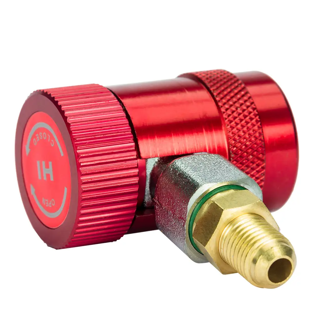 Airconditioning Snelkoppeling Adapter H/L Manifold Connector R134A Blauw/Rood Metalen Adapter Coupler Mannelijke Vierkante Gelijk casting