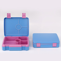 Boîte à lunch pour micro-ondes, compatible lave-vaisselle, anti-fuite, contenants alimentaires 0,8L-1L, rectangulaire, 4 compartiments