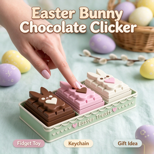 FUSEJOYCute Chocolate Bunny Clicker, ของขวัญวันเกิด, เพื่อนที่ดีที่สุด, เพื่อนสาว, บรรยากาศของขวัญ, การพิมพ์ 3 มิติ - Product Image 1