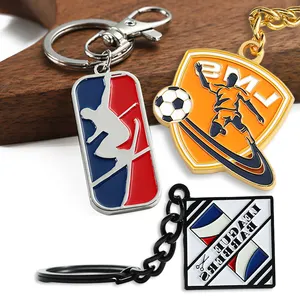2024 New Fashion Keyring Custom Logo Brand Sports Key Chain Metal Zinc Alloy Soccer Football Skiing Enamel 3D Keychain