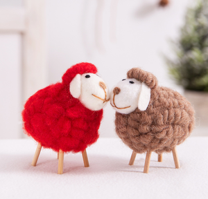 Cute Wool Mini Sheep Toy Ornaments <b>Set</b> As <b>Gift</b> - Product Image 2