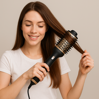 LANGE HAIR VolumeBoost 60mm Brosse Sèche-Cheveux Céramique 2-en-1 Ions Négatifs 2 Températures Séchage Rapide Coiffage Volumisant Plastique