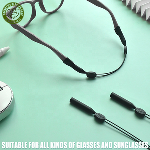 Sangle de maintien <span class=keywords><strong>pour</strong></span> <span class=keywords><strong>lunettes</strong></span> de sport unisexe noire, réglable, en silicone, avec logo personnalisé, en acier inoxydable fin, antidérapante, sans queue, en câble métallique - Product Image 2