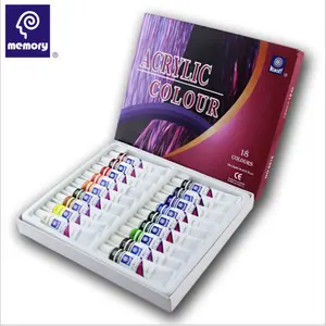 Memoria 12 colori acrilico colore professionale Amazon vendita calda pittura ad acquerello Non tossica, Set di colori acrilici