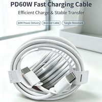 Harga Pabrik Kabel USB C Braided 60W PD Fast Charge Konduktor Tembaga Murni Anti-Putus Kabel Data Pengisian Daya Tipe C Untuk 18 17 16