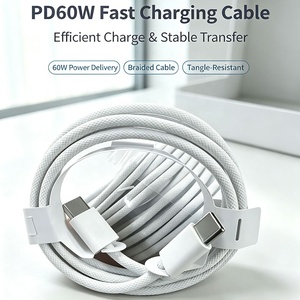 Câble USB-C tressé à charge rapide PD 60W, conducteur en cuivre pur, anti-casse, pour la charge et le transfert de données, compatible avec les modèles 18, 17, 16 - <span class=keywords><strong>Prix</strong></span> usine - Product Image 2