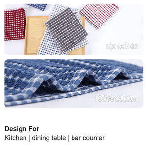 Lot de torchons de cuisine en coton tissé 100 % personnalisés, doux, séchage rapide, pour la vaisselle et les mains, écologiques, à carreaux, très absorbants - Product Image 5