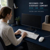 D330 Set Mouse Keyboard Komputer Berkabel USB Keypad Numerik Ukuran Penuh Optik 1200 DPI Ergonomis Ringan Tahan Air Kabel 1.6M