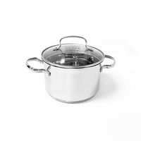 Fabrication en gros couvercle en verre Souce Pot Plat Cuisine acier inoxydable Marmites Casseroles