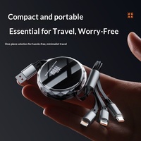 Zowie ACU-172 3-in-1 100W Pengisian Cepat Kabel USB Retractable Konduktor Tembaga Murni Penyangga Ponsel Tipe-C/Micro Printer Earphone