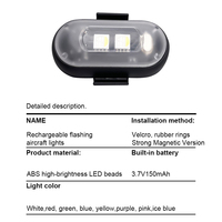 Luz Estroboscópica LED JHS OEM Mini Inalámbrica RGB con Control Remoto, Anticolisión, para Motocicleta, Auto, Bicicleta, Dron