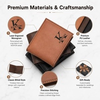 Portefeuille homme bifold en similicuir gravable au laser, vente en gros, portefeuilles en cuir PU vierges pour gravure laser, pour cadeaux d'affaires personnalisés