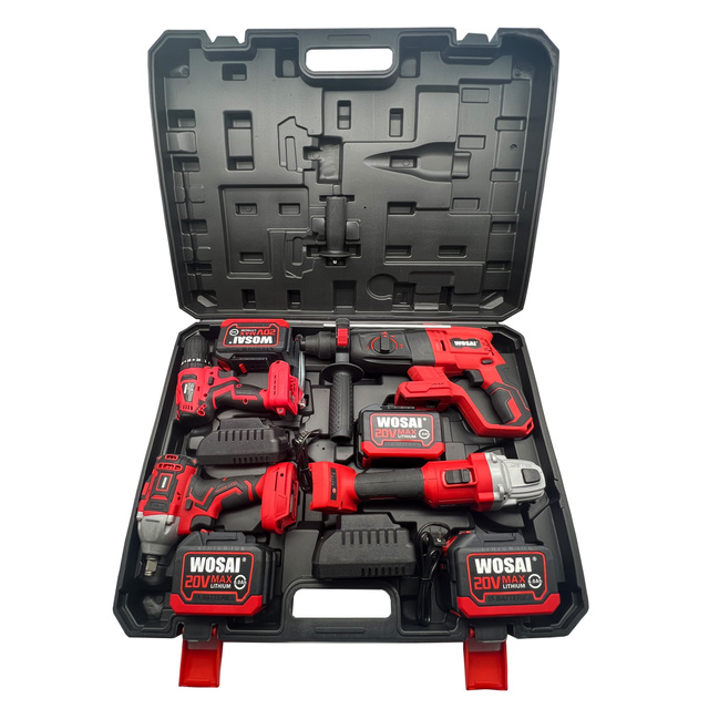 For 20V Portable Cordless Drill Set 4-Piece Brushless Lithium Battery 3.0/4.0AH Hard Case OEM Home Improvement Power Tools Kit
