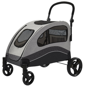 Passeggino per Cani Anziani All'Ingrosso, 4 Ruote, Pieghevole, Design per Ogni Terreno, Maniglie Regolabili, Doppio Ingresso, Ampio Spazio di Stoccaggio - Product Image 1