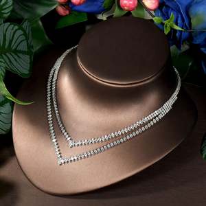 Charming Luxury Highlight Unique Jewellery Set Bridal <b>Wedding</b> <b>Cubic</b> <b>Zirconia</b> Earrings and Necklace Party Ladies S-34 - Product Image 5