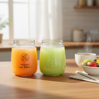 Pot en plastique transparent de qualité alimentaire PET de 400 ml avec couvercle en aluminium facile à ouvrir pour le lait, les aliments en conserve, les jus, les boissons, les bonbons et les boissons froides