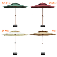 Parasol commercial FEAMONT à manivelle en acier, résistant au vent, 1500-2000 mm, étanche, DIA 9 pieds, pour restaurants en plein air