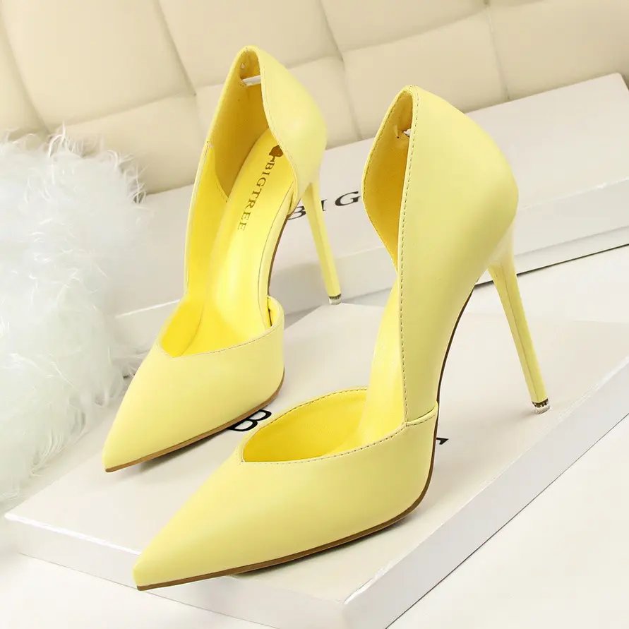 Trendy Office Shoes Women Heels Pumps 11 CM Stiletto Wedding Shoes Female Pointed Stripper Dress Shoes