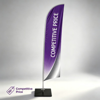 Drapeau de plage Triton Blade pour la promotion d'événements professionnels en extérieur, bannière publicitaire, mât de drapeau en polyester et fibre de verre