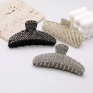 New Desgin Alloy Rhinestone Hair Claw Clips Lady Elegant Pérolas Hairpin Mulheres Vestido Moda Acessórios para o Cabelo Partido Fine Jewelry