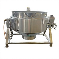 Marmite de cuisson industrielle automatique à double enveloppe en acier inoxydable 304/316 avec agitateur, pour bouillie/soupe, de qualité sanitaire