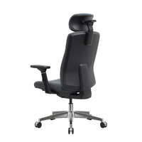 Chaise de bureau exécutive pivotante ergonomique confortable en tissu bleu 5D à 360 degrés avec accoudoirs et base en aluminium, certifiée BIFMA, colorée
