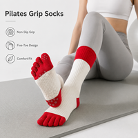 Chaussettes de Pilates personnalisées à bout ouvert, antidérapantes, en coton doux et extensible, pour studio de yoga, barre, reformer, fitness, marque privée