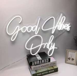 Buone vibrazioni Neon LED Flex Logo lettere personalizzate camera da letto muro nome della parete uomo mani Cave cina all'ingrosso pubblicità luci edifici - Product Image 6