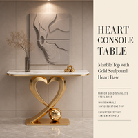 Table d'entrée de salon moderne et simple de luxe avec support en métal pour l'entrée de la maison ou de la villa, meubles de qualité pour la maison