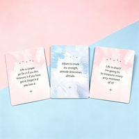 Cartes de jeu de mémoire quotidiennes personnalisées OEM en papier écologique, cartes d'affirmation inspirantes laminées et imperméables