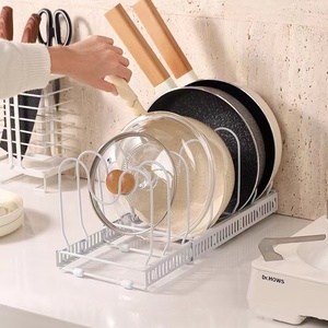 Moderner, platzsparender Topfdeckelhalter aus Karbonstahl, klappbar, für Küche, Geschirr und Pfannendeckel - Product Image 5