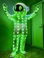 Traje Luminoso LED de Robot, Disfraz LED para Juego de Roles Espaciales, Traje LED de Colores para Discoteca, Disfraz LED para Bailarines, Actuaciones en Escenario