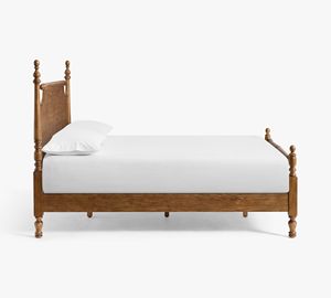 French <b>White</b> Carved Four-Poster <b>Bed</b>, Retro Relief Headboard Solid <b>Wood</b> Princess <b>Bed</b> for Luxury Master Bedroom - Product Image 3