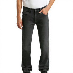 Jeans bleus pour hommes haut de gamme sur mesure OEM, coupe droite ample, nouvelle collection 2025, vente en gros, logo personnalisé, directement de l'usine, haute qualité - Product Image 3