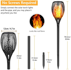 Lampe <span class=keywords><strong>torche</strong></span> solaire extérieure 96 LED effet flamme, étanche, haute luminosité, angle de faisceau 360°, IP44, avec contrôle de la lumière, pour <span class=keywords><strong>jardin</strong></span> - Meilleures ventes - Product Image 4