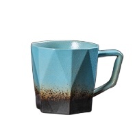 Tazze da Caffè in Porcellana a Forma di Rombo Vintage con Smaltatura Reattiva, Capacità 300ml, Lavabili in Lavastoviglie e Utilizzabili nel Microonde per un Caffè Elegante e Accogliente - Product Image 3