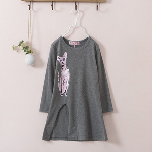 Ropa Infantil Estilo Coreano, Vestido Deportivo de Manga Larga con Estampado de Gato para Niñas Pequeñas, de Proveedor Chino - Product Image 5