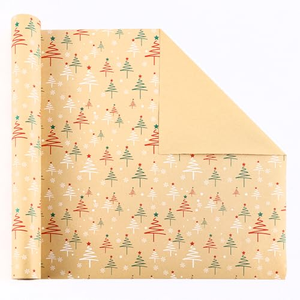 Vintage Kraft <b>Christmas</b> <b>Wrapping</b> <b>Paper</b> Wholesale Bulk Xmas Tree Snowflake Print Holiday Wrap Raw Material for Present Packaging - Product Image 3