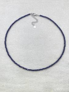 <b>Blue</b> Sandstone Necklace Dainty Gemstone Jewelry Micro Faceted <b>Beads</b> Crystal Necklace Minimalist Jewelry Tiny Gemstone Necklace - Product Image 4