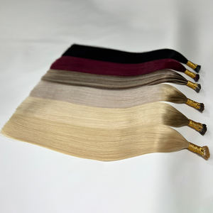 Extensiones de Cabello Humano <span class=keywords><strong>con</strong></span> Punta I de 18 Pulgadas, Color Castaño Oscuro y <span class=keywords><strong>Rubio</strong></span>, Extensiones de Cabello <span class=keywords><strong>con</strong></span> Punta K, Extensiones de Cabello <span class=keywords><strong>con</strong></span> Punta Plana Suave, Cabello Humano para Bodas - Product Image 2