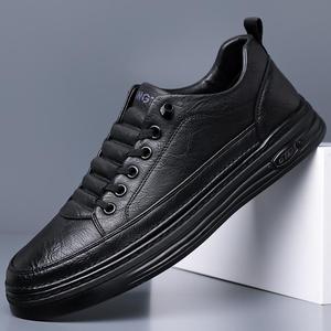Baskets décontractées blanches pour hommes, à bout rond, à lacets, en matière synthétique respirante, chaussures de printemps - Product Image 2