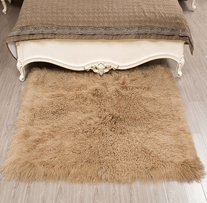 <span class=keywords><strong>Manta</strong></span> de tiro de piel rizada marrón de estilo moderno, Alfombra de cama de piel de oveja mongol Real de pila alta - Product Image 4