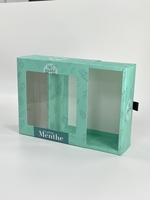 Boîtes à cadeaux d'emballage en papier de carton imprimé de logo personnalisé boîtes à couvercle transparent et à tiroirs emballage de café couvercle transparent extractible