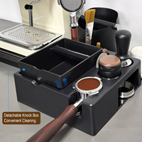 Station de tamping à expresso en ABS durable de qualité supérieure, base amovible pour boîte à marc, support pour porte-filtre, organisateur de comptoir pour barista